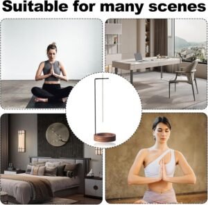 Pishon Wooden Incense Hoder Stand | Wooden Agarbatti Stand with ash Catcher for Home Office | Incense Sticks Holder (Round Stand)